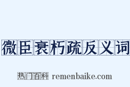 微臣衰朽疏反义词是什么意思的图片